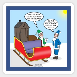 Sleigh Outhouse for Santa Sticker